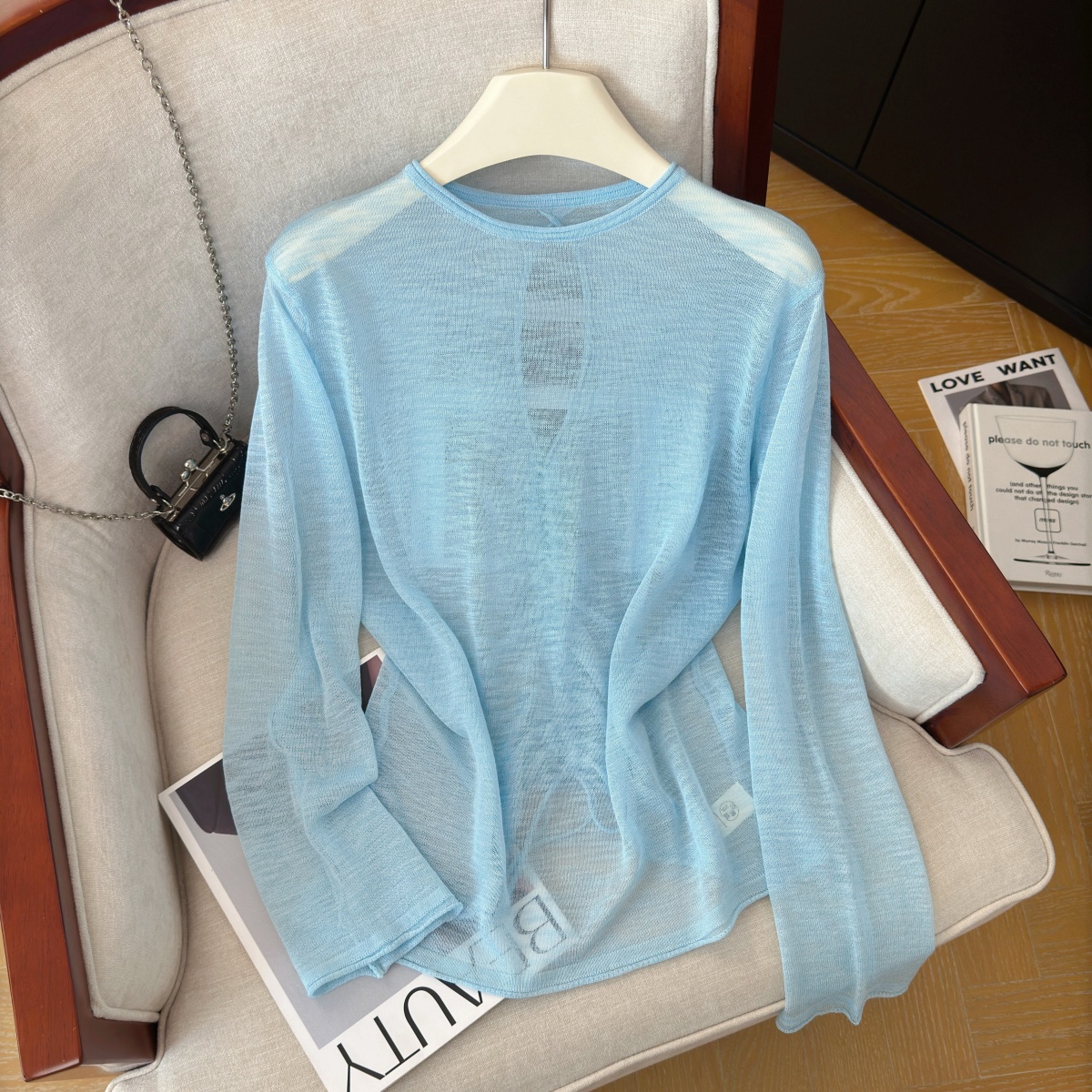 Women Summer Open Back Drawstring Sun Protection Top Thin Long Sleeve - Image 2