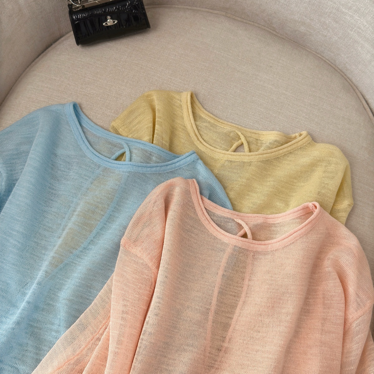 Women Summer Open Back Drawstring Sun Protection Top Thin Long Sleeve - Image 4