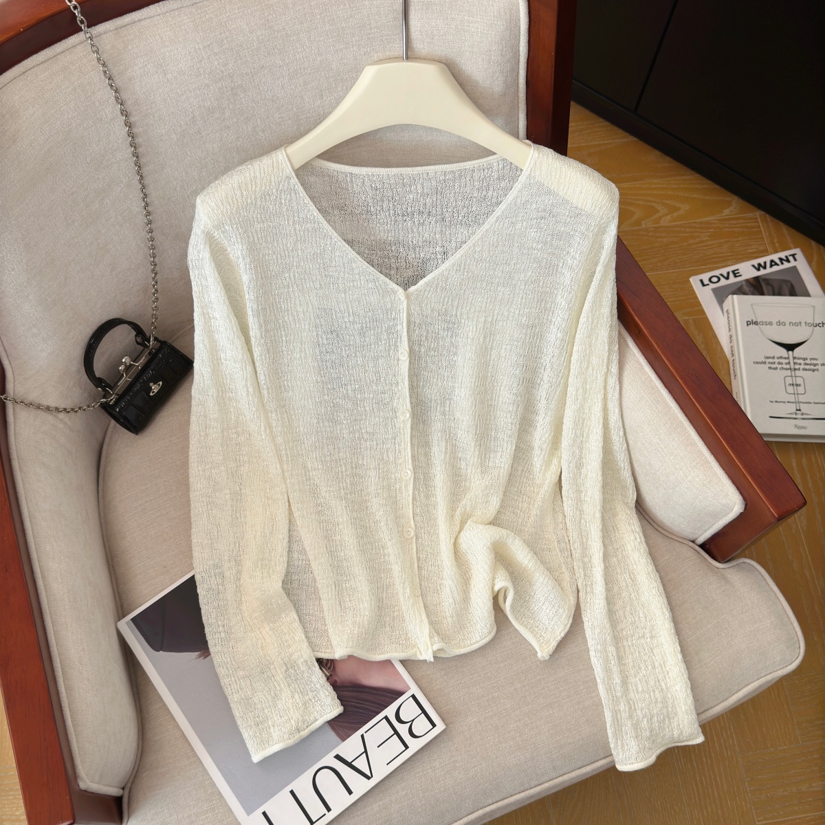 Women's Lightweight Knit Sun Protection Cardigan Summer Loose Solid Color Shirt