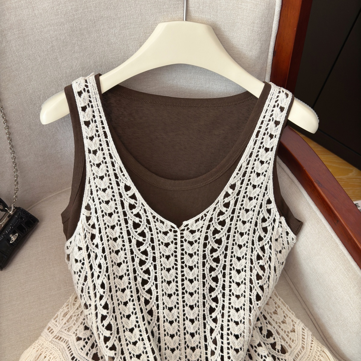 Women's Summer Knit Cami Two-Piece Set with Tassel Trim - Image 3